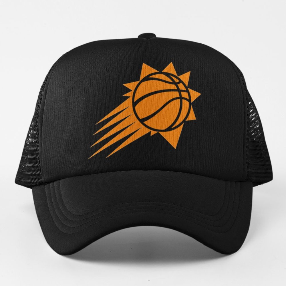 NEW Phoenix Suns Logo Foam Trucker Mesh Snapback Hat BLACK